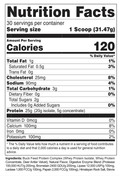 Buck Feed ALL NATURAL Protein - vanilla supplement